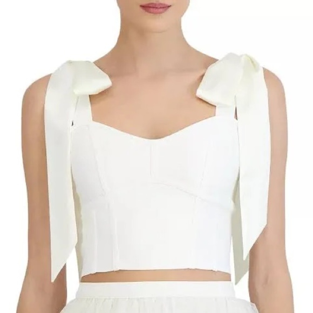 NWOT BCBGMAXAZRIA Ribbon Cream Bustier Top, size: XS/S